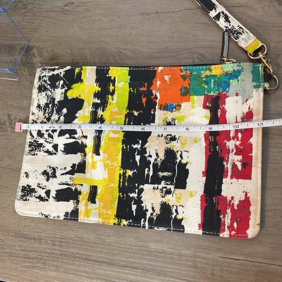 Abstract Multicolor Canvas Clutch - Picture 4 of 6